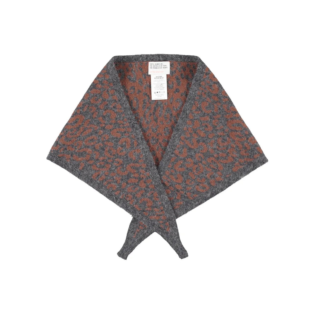 Strick-Bandana Animal Print Grau von Sisters Department mit modernem Muster