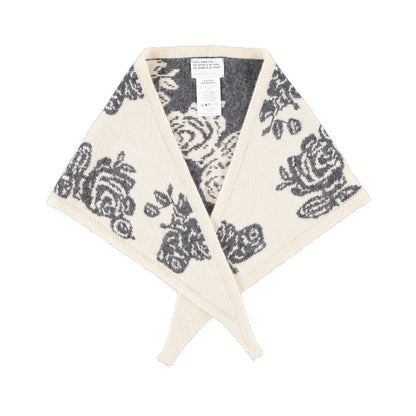 Strick-Bandana Flower Print Ecru von Sisters Department mit dunklem Blumenmuster