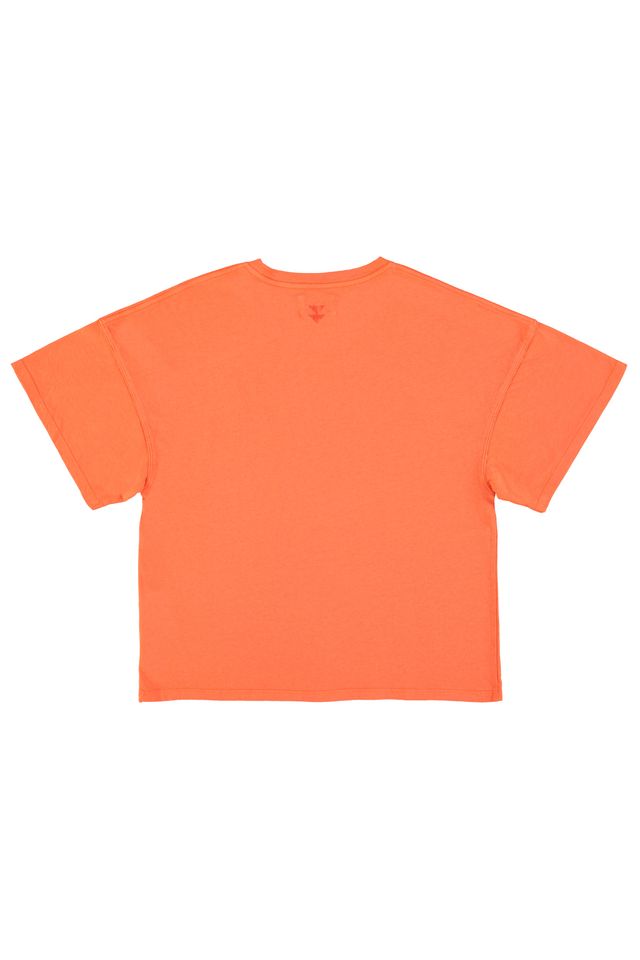 Sisters Department T-Shirt aus 100% Bio-Baumwolle in Orange mit Baby-Print