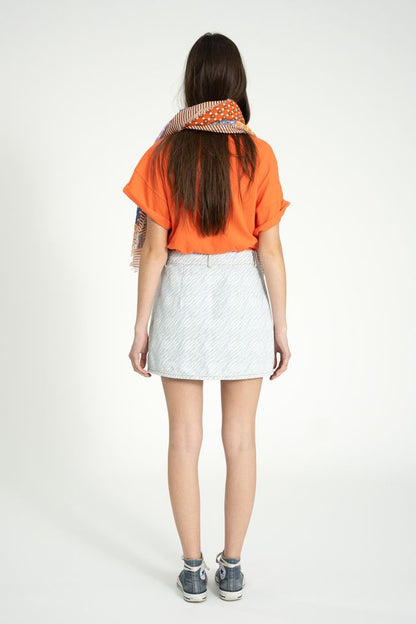 Sisters Department T-Shirt aus 100% Baumwolle in Orange mit Baby-Print