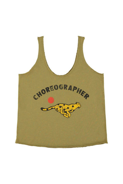 Sisters Department Top mit Print "Leopard &amp; Choreographer", Olivgrün aus der Sommerkollektion 2026