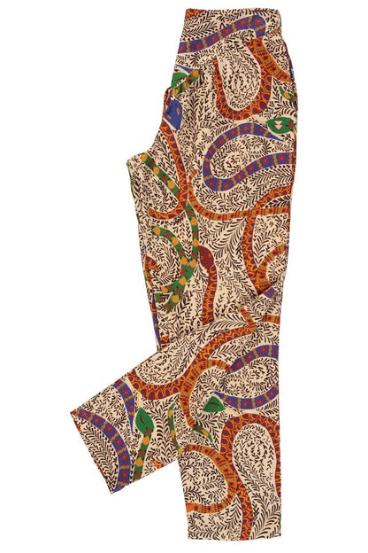 Sisters Department Hose aus gewebtem Stoff in angesagtem Multicolor-Snake-Print