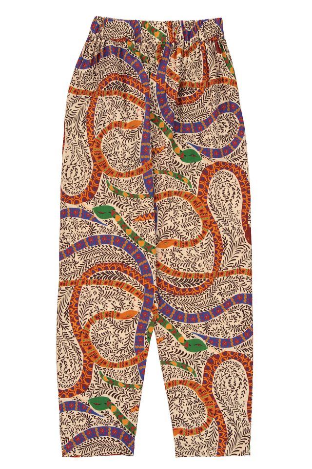 Sisters Department Hose aus gewebtem Stoff in angesagtem Multicolor-Snake-Print