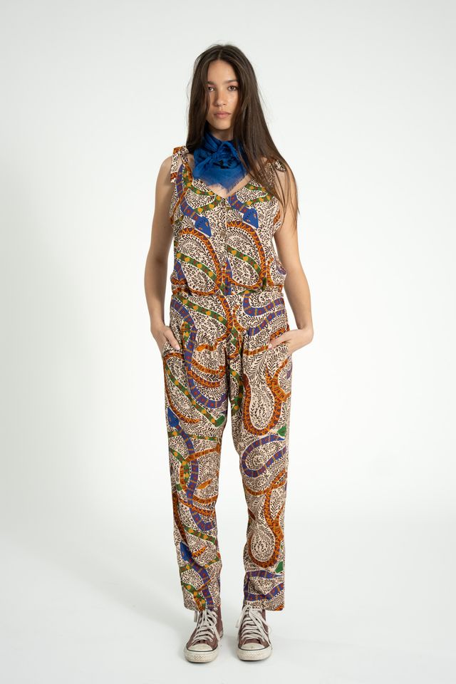 Sisters Department Hose aus gewebtem Stoff in angesagtem Multicolor-Snake-Print