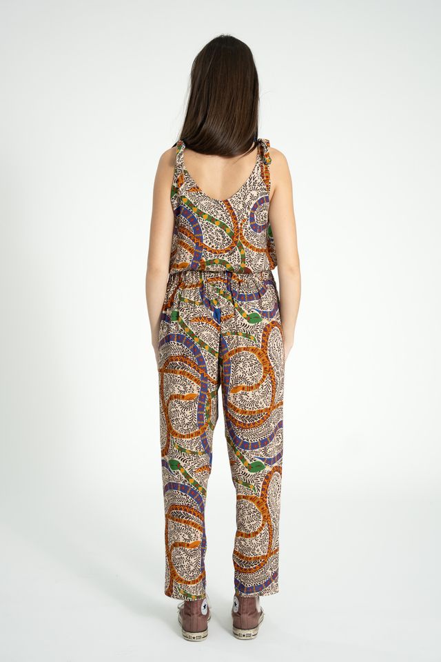 Sisters Department Hose aus gewebtem Stoff in angesagtem Multicolor-Snake-Print