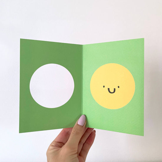 Grußkarte mit Umschlag - Smiley gestanzt
