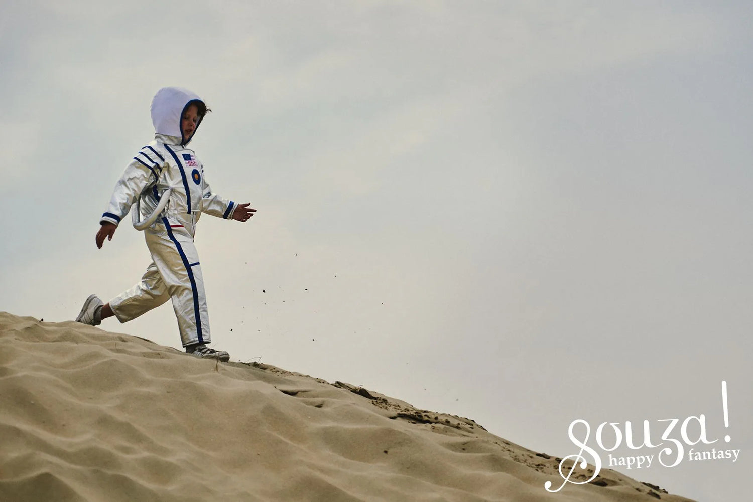 Astronautenkostüm "Spaceman" für Kinder von Souza, verschiedene Größen, Silber mit blauen und roten Details