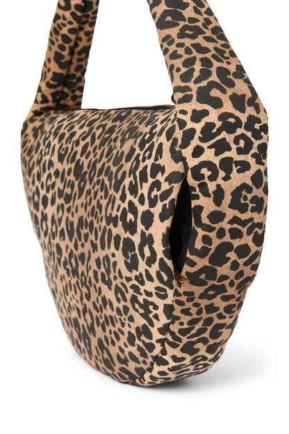 Brown Leopard Cotton Crossbody Umhängetasche