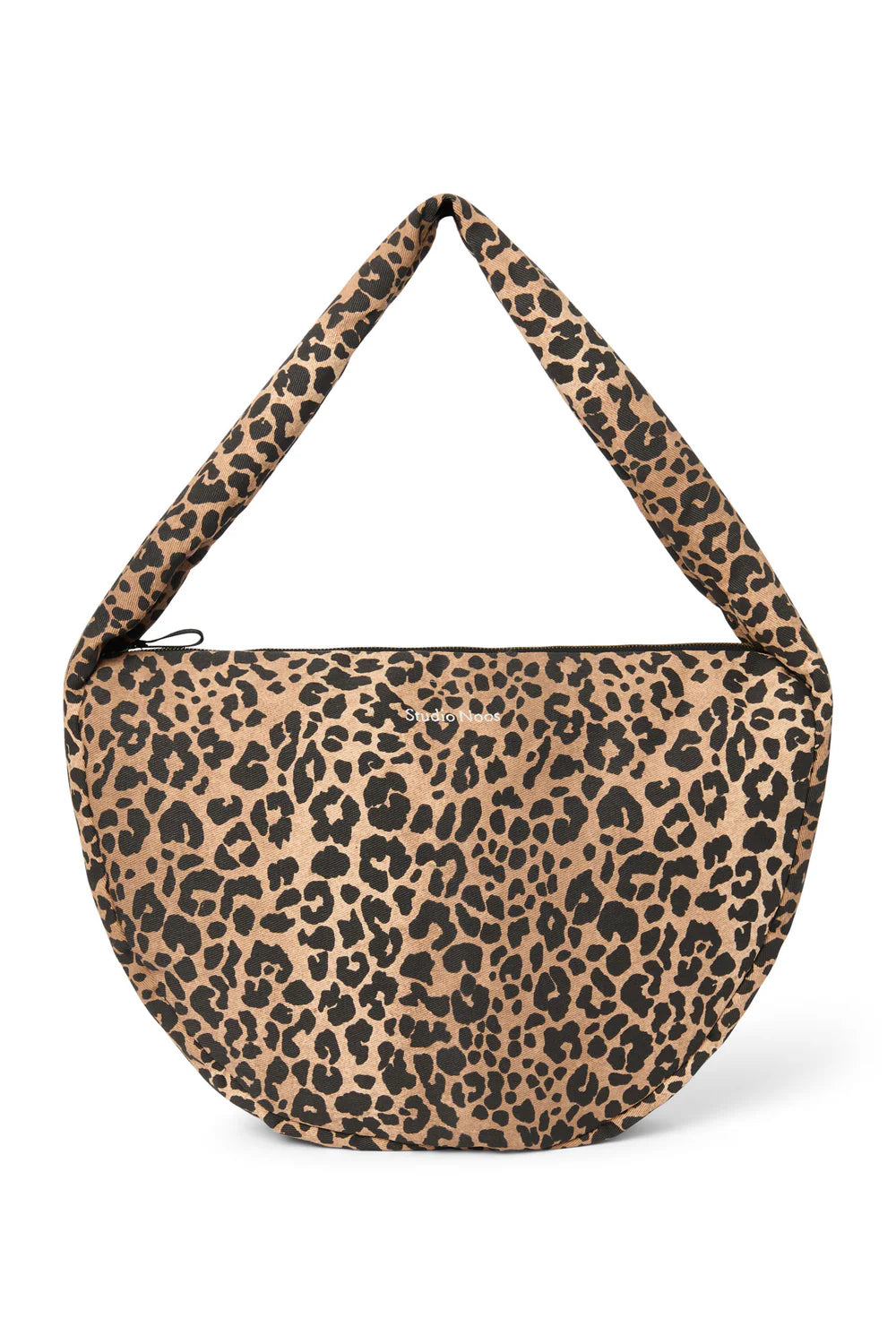 Brown Leopard Cotton Cross Body Umhängetasche aus Baumwolle mit Leo-Muster