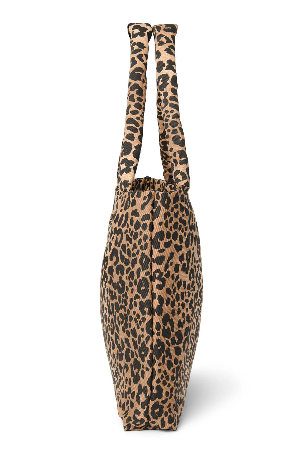 Brown Leopard Cotton Mom-Bag von Studio-Noos, große Henkeltasche aus Baumwolle mit Leo-Muster