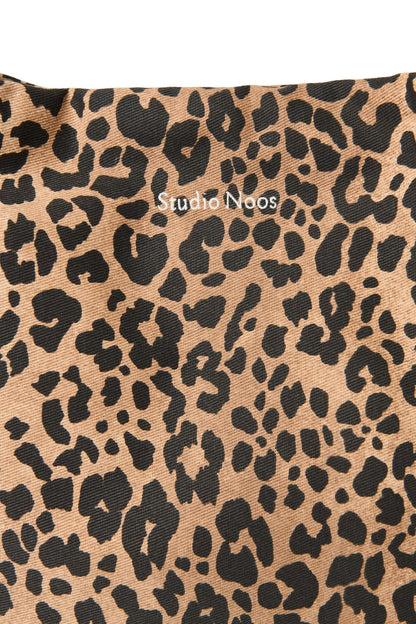 Brown Leopard Cotton Mom-Bag von Studio-Noos, große Henkeltasche aus Baumwolle mit Leo-Muster