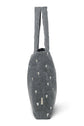 Wattierte Kinderwagentasche aus besticktem Jeansstoff von Studio Noos.
