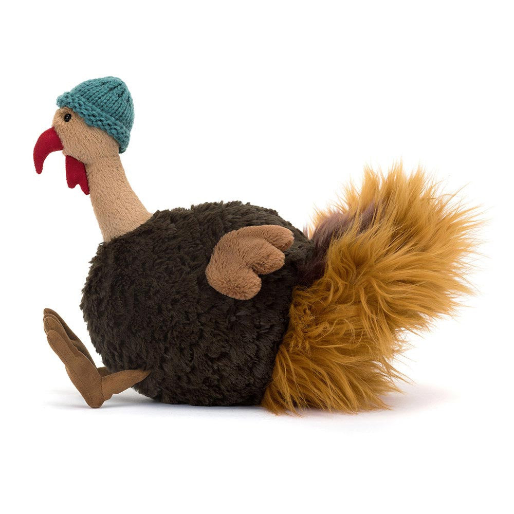 Seitenansicht Theo Turkey von Jellycat.