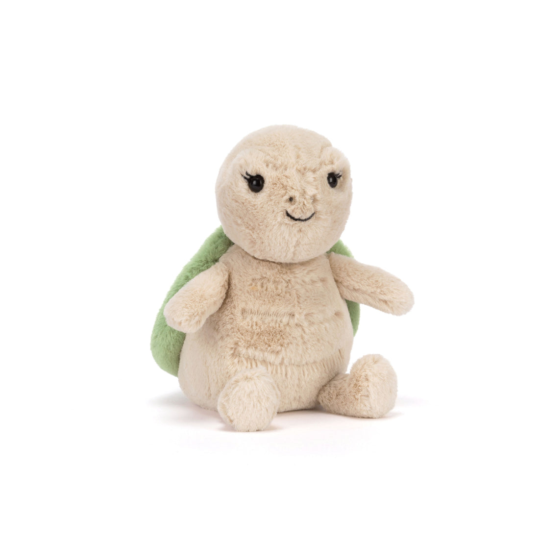 Jellycat Thimble Turtle – beige Plüschtier Schildkröte mit grünem Panzer