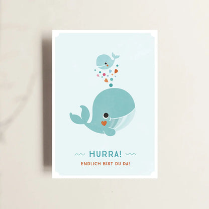 Grußkarte zur Geburt: HURRA!