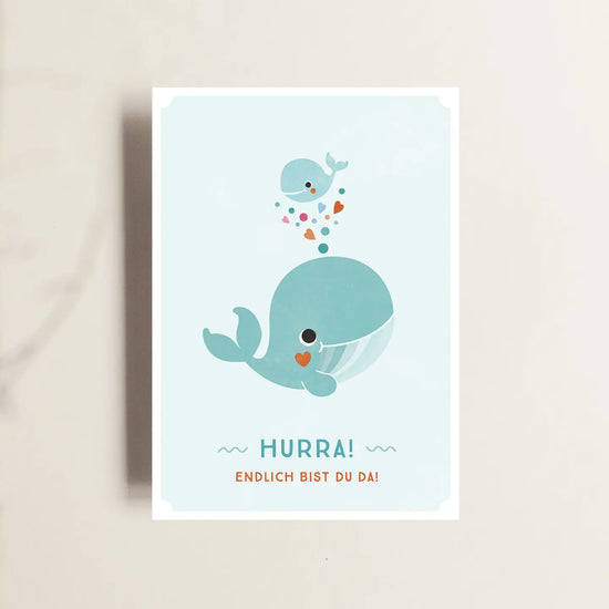 Grußkarte zur Geburt: HURRA!