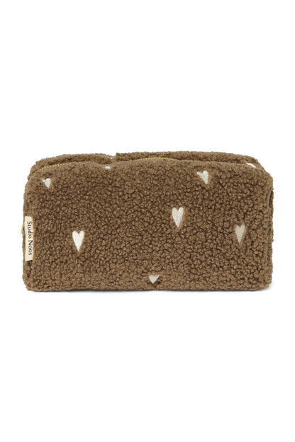Braune Teddy Pouch Hearts Brown von Studio Noos