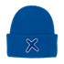 Mütze LUMI X MATCHED von UNIO Hamburg in Fresh Blue aus weichem Wolle-Kaschmir-Mix mit X vorne