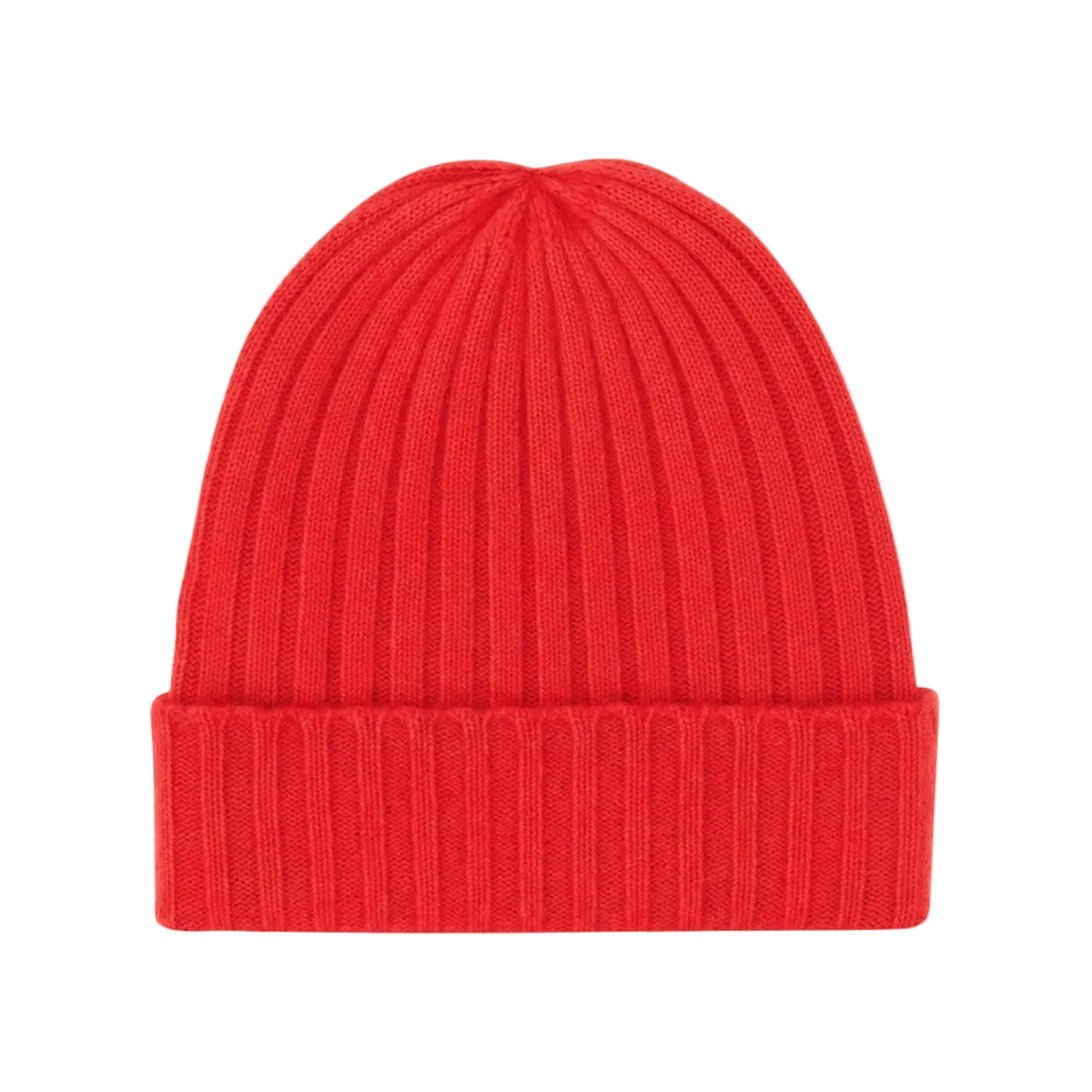 V VON GOAT Beanie Poppy Red – rote Kaschmirmütze aus 100 % Kaschmirwolle, handgefertigt in einer kleinen Manufaktur in Nepal.