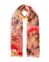 V VON GOAT Kaschmirschal Ice Dye K in Pink, Gelb und Braun mit lässigem Batikmuster und feinen Fransen, aus 100 % Kaschmirwolle.