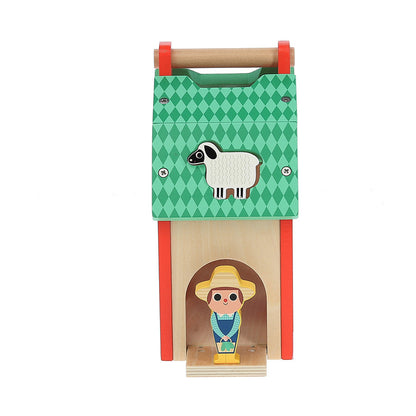 Vilac My Nice Farm Formen-Steckspiel aus Holz mit Holzfiguren