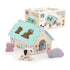 Vilac Tiny House Formen-Steckspiel aus Holz mit buntem Haus und Tierfiguren