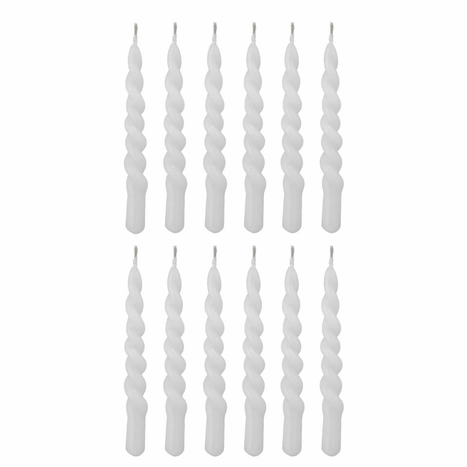 Kerzen Twist (12er Pack) - weiß