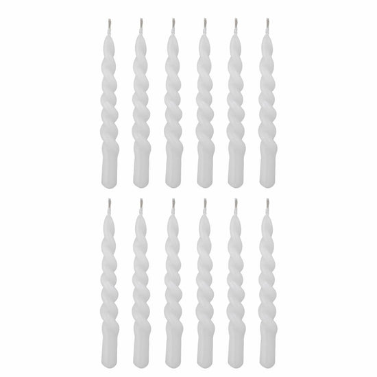 Kerzen Twist (12er Pack) - weiß