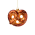 byVivi Anhänger Breze. Brauner Christbaumschmuck aus Glas in Form einer Brezel mit Salzdetails und goldener Aufhängung