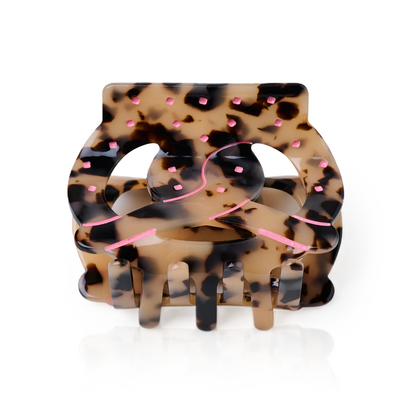  Haarklammer in Brezelform im pink-leo Design von by Vivi.