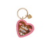 Brauner Lebkuchenherz-Schlüsselanhänger von byVivi mit pinker Aufschrift ‚Zuckerpuppe‘, pinken Details und goldenem Schlüsselring.