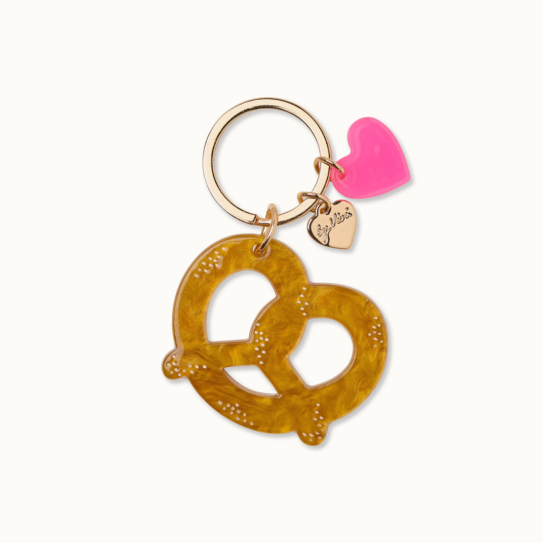 Schlüsselanhänger Brezel mit kleinem Herz von by Vivi. &amp; Mimi&