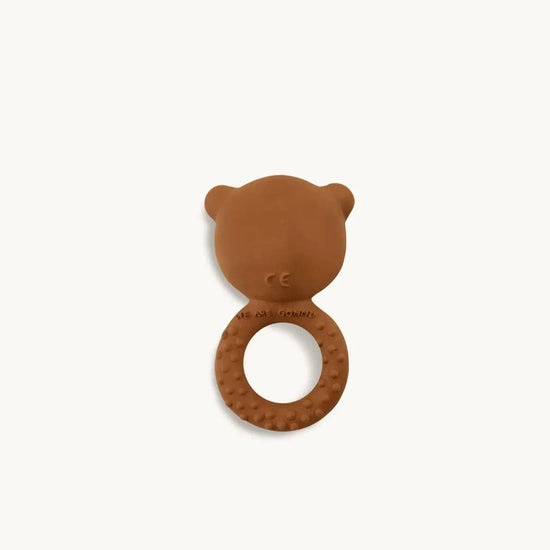 Beißspielzeug GOMMU Rubber Bear with Ring, sienna - almond - ocean