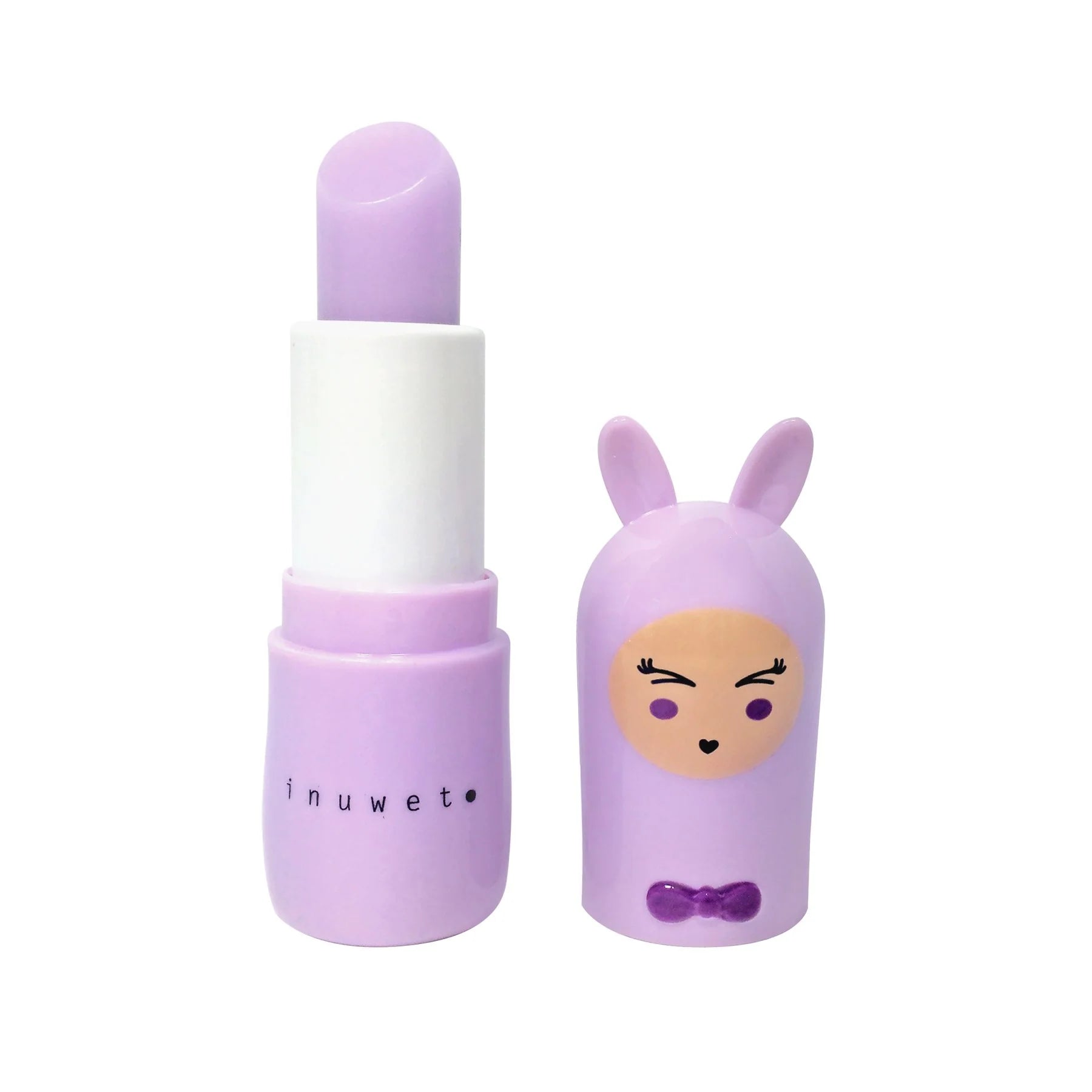 inuwet Lippenbalsam Marshmallow mit süßem violettem Design und Hasenohren im typischen inuwet Look