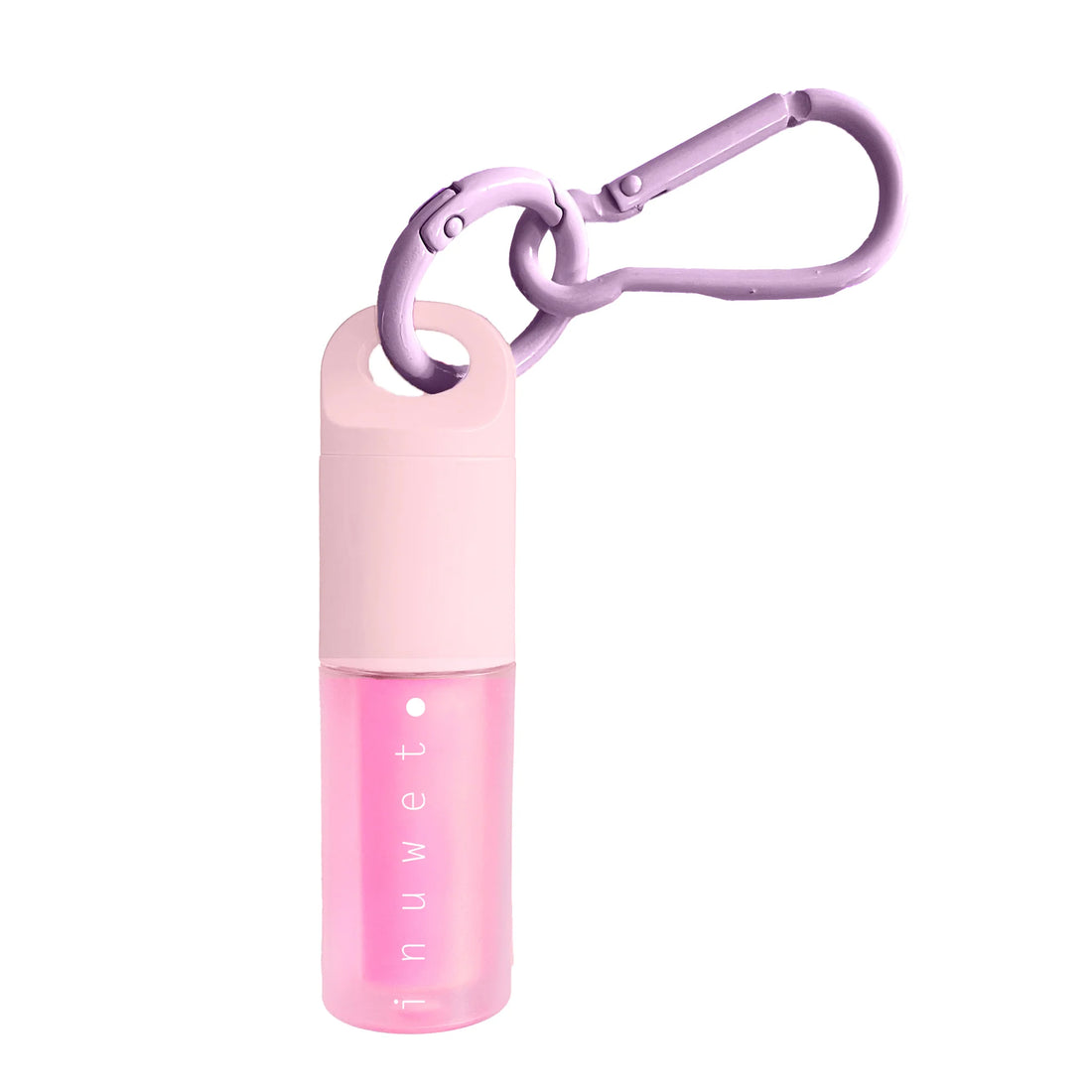 Lippenöl Erdbeere von Inuwet mit süßem Design und praktischem Karabiner für Tasche oder Rucksack