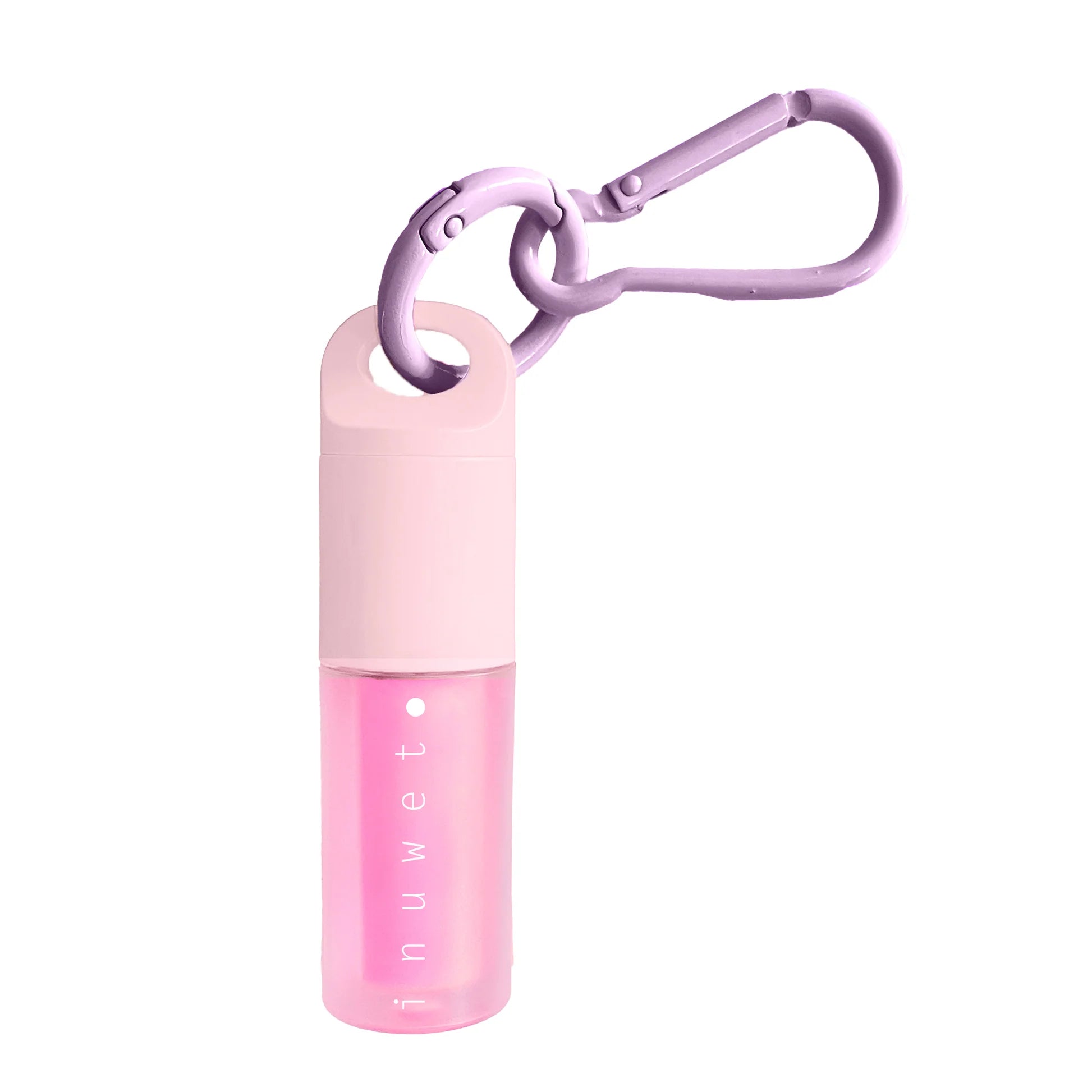 Lippenöl Erdbeere von Inuwet mit süßem Design und praktischem Karabiner für Tasche oder Rucksack