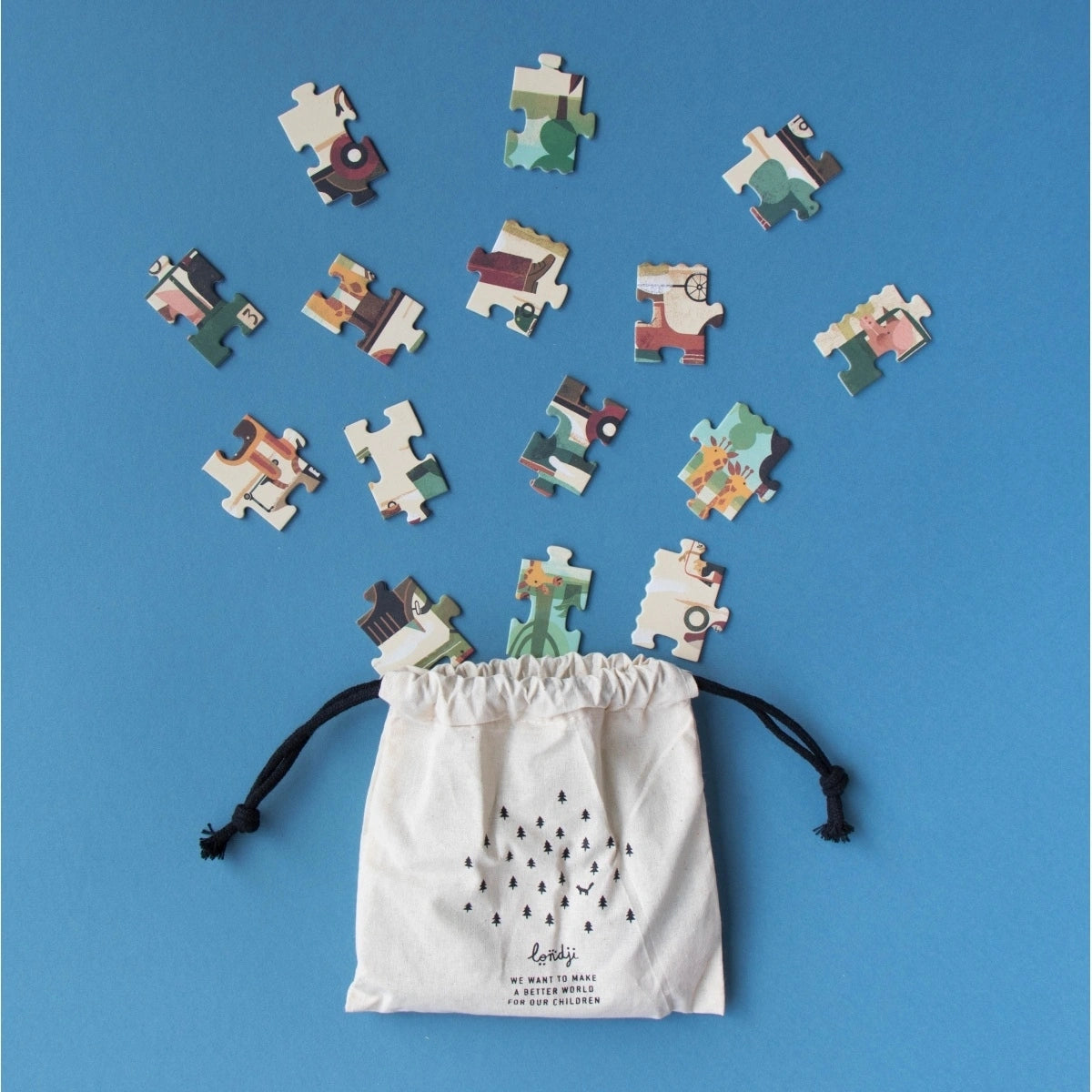 londji Pocket-Puzzle „Vroom Vroom“, 50 Teile, ab 4 Jahre, Fahrzeuge-Suchspiel für Kinder