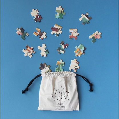 londji Pocket-Puzzle „Vroom Vroom“, 50 Teile, ab 4 Jahre, Fahrzeuge-Suchspiel für Kinder