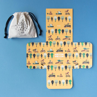 londji Pocket-Puzzle „Vroom Vroom“, 50 Teile, ab 4 Jahre, Fahrzeuge-Suchspiel für Kinder