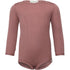 Baby-Seidenbody mit langen Ärmeln in der Farbe Antique Rose aus Seide, schlichtes und weiches Design für empfindliche Babyhaut