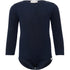 Baby-Seidenbody mit langen Ärmeln in der Farbe Dark Blue aus dunkelblauer Seide, schlichtes und weiches Design für empfindliche Babyhaut