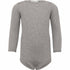 Baby-Seidenbody mit langen Ärmeln in der Farbe Grey Melange aus grauer Seide, schlichtes und weiches Design für empfindliche Babyhaut