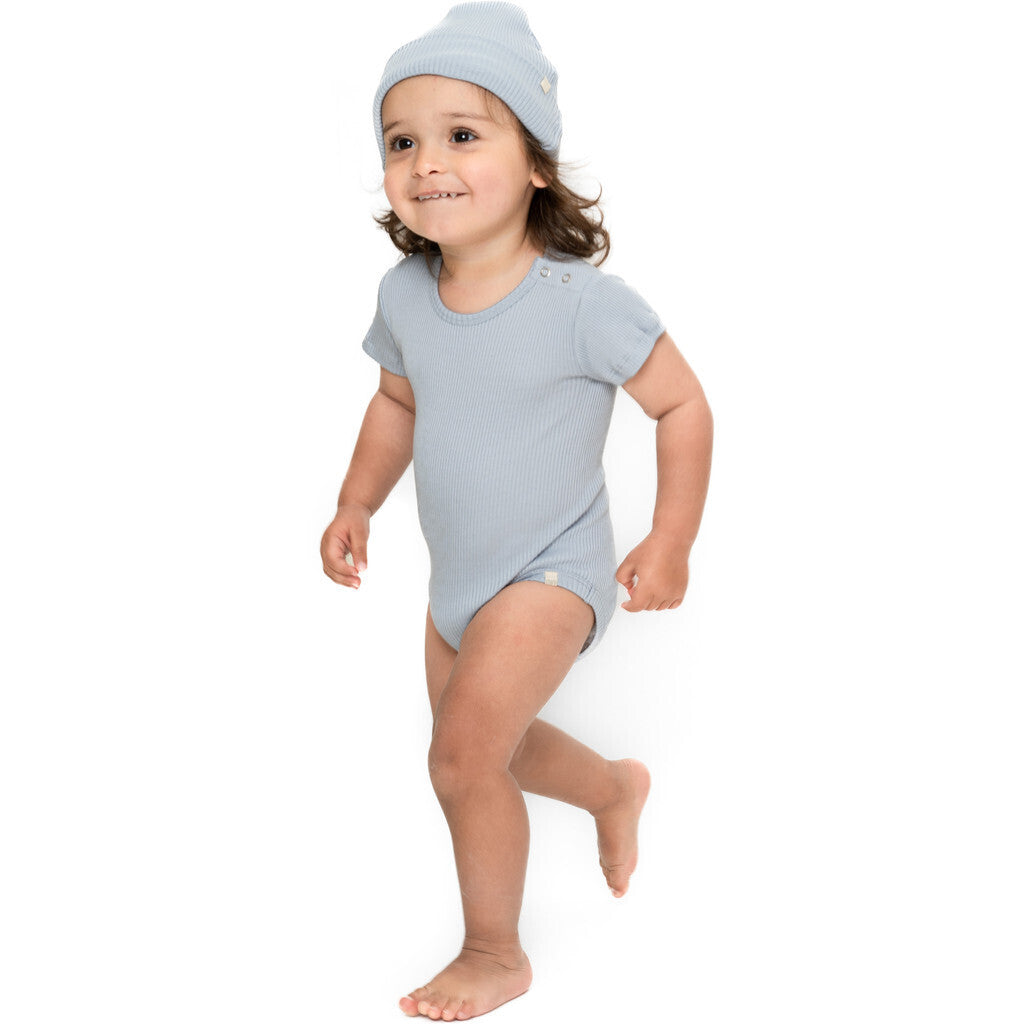 Buddy – Baby-Seidenbody aus Seide und Baumwolle (Kurzarm / Clearwater)