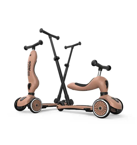 Kinderroller mit Schiebestange - Highwaykick 1 Push and Go - mocha
