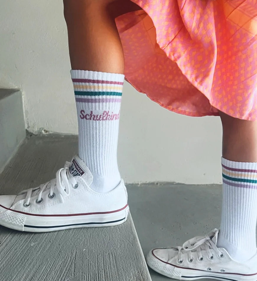 Socken Schulkind - pflaumenrot