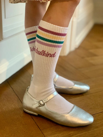 Socken Schulkind - pflaumenrot