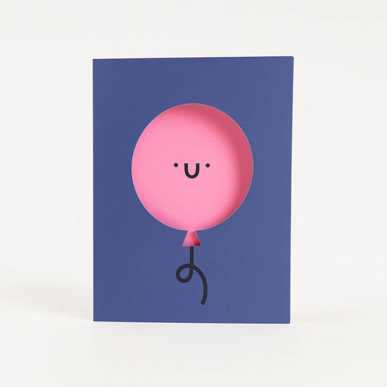 Grußkarte mit Umschlag - Luftballon gestanzt