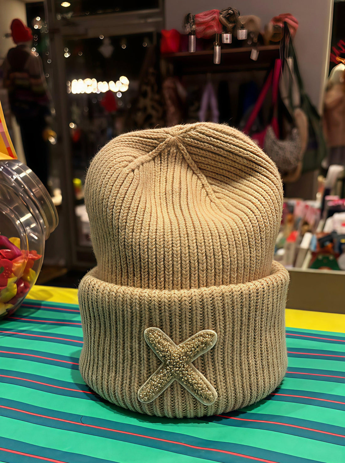 UNIO Hamburg LUMI X Matched Mütze – weiche Wintermütze, Merinowolle-Mix, Unisex, One Size, X-Detail in passender Farbe