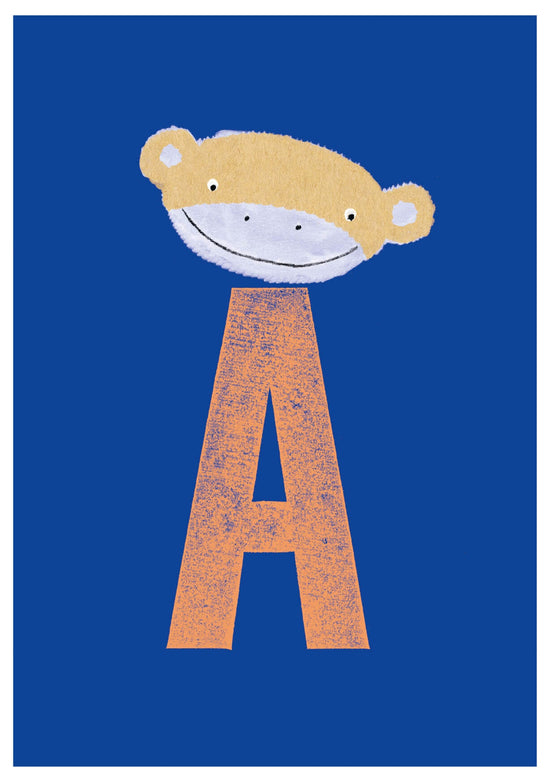 Buchstabenkarte `A` wie Affe