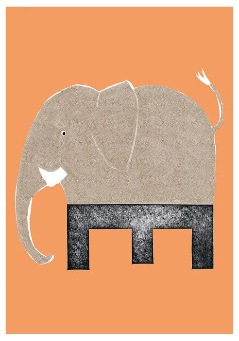 Buchstabenkarte `E`  wie Elefant